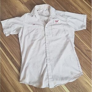 Vintage Unitog Shirt Miller High Life Striped‎ Union Made Polo Beer Rockabilly